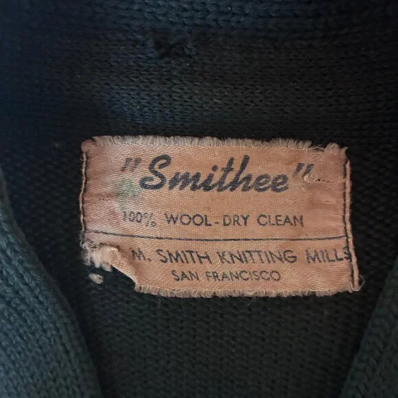 Vintage Hunter Green Varsity Cardigan Sweaters - Roy M. Smith Knitting Mills - Picture 3 of 8